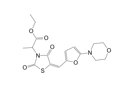 ethyl 2-((5E)-5-{[5-(4-morpholinyl)-2-furyl]methylene}-2,4-dioxo-1,3-thiazolidin-3-yl)propanoate