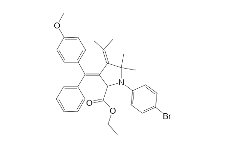 (E)-ethyl 1-(4-bromophenyl)-3-((4-methoxyphenyl)(phenyl)methylene)-5,5-dimethyl-4-(propan-2-ylidene)pyrrolidine-2-carboxylate