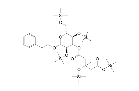 5-[(2R,3R,4S,5R,6R)-3,5-Dihydroxy-2-(hydroxymethyl)-6-(2-phenylethoxy)oxan-4-yl]oxy-3-hydroxy-3-methyl-5-oxopentanoic acid, 5tms derivative