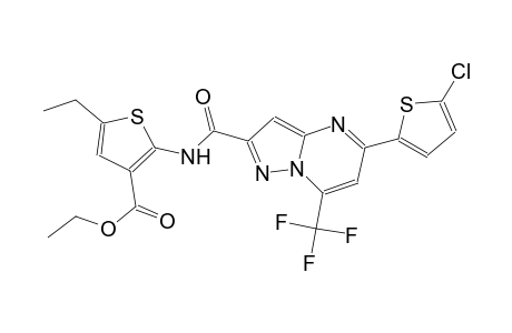 ethyl 2-({[5-(5-chloro-2-thienyl)-7-(trifluoromethyl)pyrazolo[1,5-a]pyrimidin-2-yl]carbonyl}amino)-5-ethyl-3-thiophenecarboxylate
