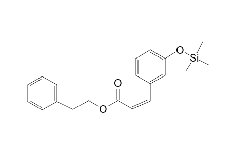 Phenylethanol (Z)-p-coumarate, mono-TMS