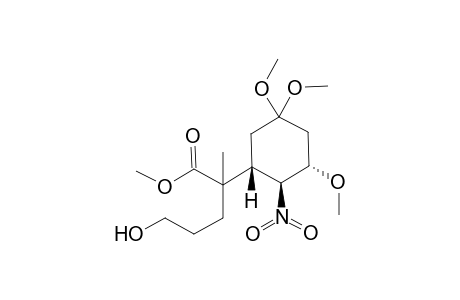 Methyl 5-hydroxy-2-((1'S,2'S,3'S)-3'-methoxy-2'-nitro-5,5'-dimethoxycyclohexyl)-2-methylpentanoate