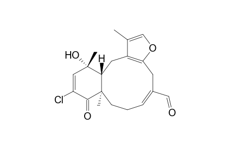 Benzo[4,5]cyclodeca[1,2-b]furan-5-carboxaldehyde, 10-chloro-4,7,8,8a,9,12,12a,13-octahydro-12-hydroxy-1,8a,12-trimethyl-9-oxo-, (5E,8aR*,12R*,12aR*)-