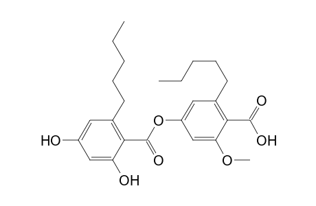 Benzoic acid, 4-[(2,4-dihydroxy-6-pentylbenzoyl)oxy]-2-methoxy-6-pentyl-