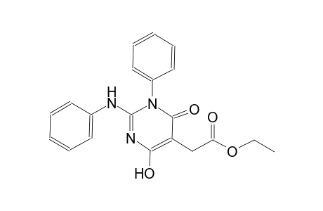 5-pyrimidineacetic acid, 1,6-dihydro-4-hydroxy-6-oxo-1-phenyl-2-(phenylamino)-, ethyl ester