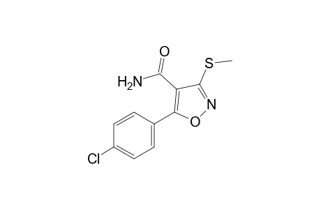 5-(p-chlorophenyl)-3-(methylthio)-4-isoxazolecarboxamide