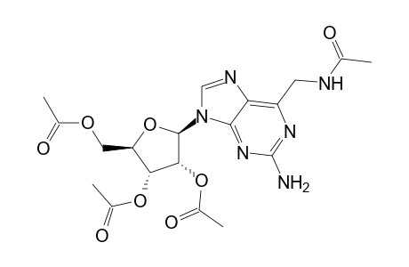 2-Amino-6-acetamidomethyl-9-(1,3,5-tri-O-acetyl-.beta.,D-ribofuranosyl)purine