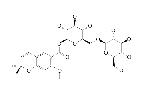 MACROPHYLLOSIDE-D;GENTIOBIOSYL-2,2-DIMETHYL-7-METHOXY-2H-1-BENZOPYRAN-6-CARBOXYLATE