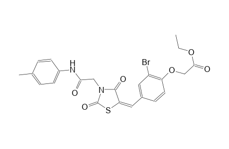 ethyl [2-bromo-4-((E)-{2,4-dioxo-3-[2-oxo-2-(4-toluidino)ethyl]-1,3-thiazolidin-5-ylidene}methyl)phenoxy]acetate