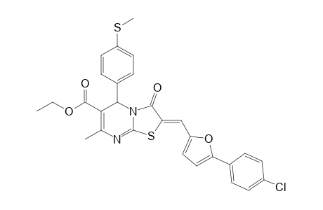 2-(5-(4-Chlorophenyl)furfurylidene)-5-(4-methylthiophenyl)-6-carbethoxy-7-methyl-5H-thiazolo[2,3-b]pyrimidin-3-one