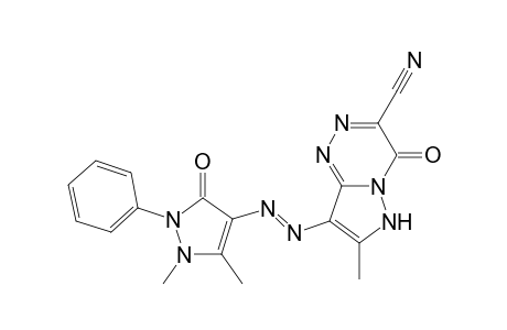 8-((2,3-Dimethyl-5-oxo-1-phenyl-2,5-dihydro-1H-pyrazol-4-yl)diazenyl)-7-methyl-4-oxo-4,6-dihydropyrazolo[5,1-c]-[1,2,4]triazine-3-carbonitrile