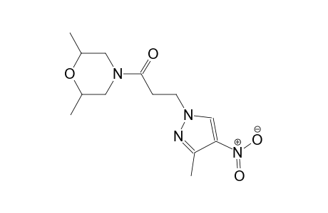 2,6-dimethyl-4-[3-(3-methyl-4-nitro-1H-pyrazol-1-yl)propanoyl]morpholine