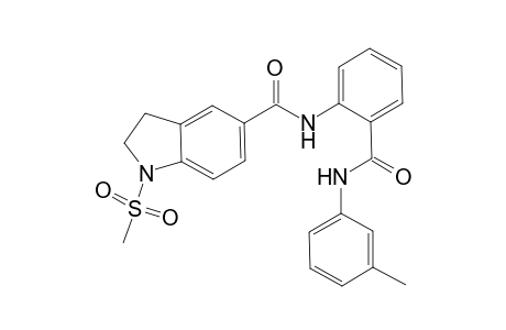 1-Mesyl-N-[2-(m-tolylcarbamoyl)phenyl]indoline-5-carboxamide