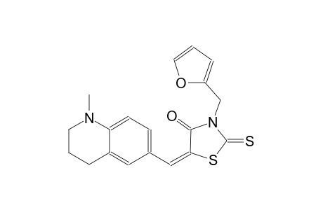 4-thiazolidinone, 3-(2-furanylmethyl)-5-[(1,2,3,4-tetrahydro-1-methyl-6-quinolinyl)methylene]-2-thioxo-, (5E)-