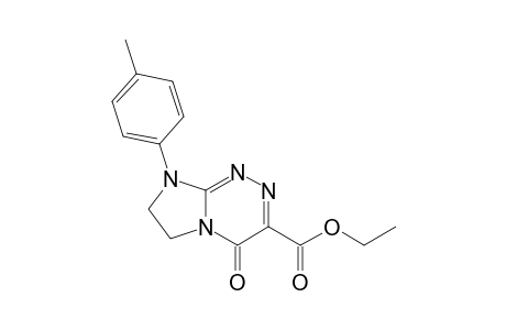 Ethyl 1-[4-oxo-8-(4-methylphenyl)-4,6,7,8-tetrahydroimidazo[2,1-c][1,2,4]triazin-3-yl]formate