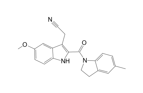 {5-Methoxy-2-[(5-methyl-2,3-dihydro-1H-indol-1yl)carbonyl)]-1H-indol-3-yl]}acetonitrile