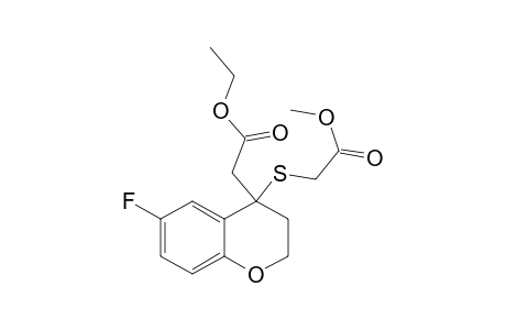 2H-1-Benzopyran-4-acetic acid, 6-fluoro-3,4-dihydro-4-[(2-methoxy-2-oxoethyl)thio]-, ethyl ester