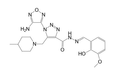 1H-1,2,3-triazole-4-carboxylic acid, 1-(4-amino-1,2,5-oxadiazol-3-yl)-5-[(4-methyl-1-piperidinyl)methyl]-, 2-[(E)-(2-hydroxy-3-methoxyphenyl)methylidene]hydrazide