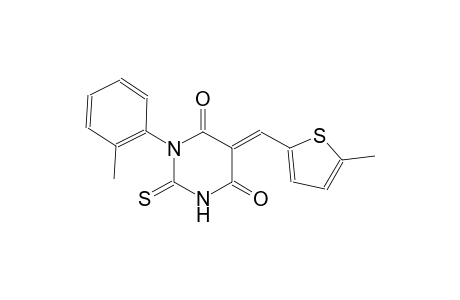(5E)-1-(2-methylphenyl)-5-[(5-methyl-2-thienyl)methylene]-2-thioxodihydro-4,6(1H,5H)-pyrimidinedione