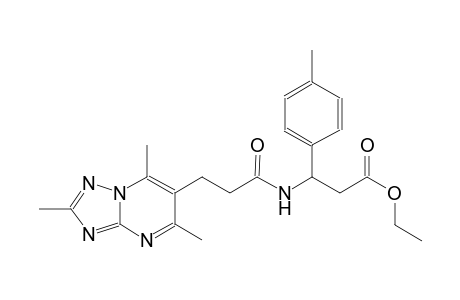 benzenepropanoic acid, 4-methyl-beta-[[1-oxo-3-(2,5,7-trimethyl[1,2,4]triazolo[1,5-a]pyrimidin-6-yl)propyl]amino]-, ethyl ester