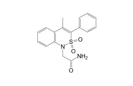 4-methyl-3-phenyl-1(H)-2,1-benzothiazine-1-acetamide, 2,2-dioxide
