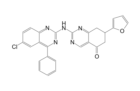 2-[(6-chloro-4-phenyl-2-quinazolinyl)amino]-7-(2-furyl)-7,8-dihydro-5(6H)-quinazolinone
