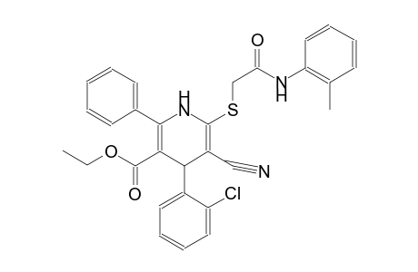 ethyl 4-(2-chlorophenyl)-5-cyano-6-{[2-oxo-2-(2-toluidino)ethyl]sulfanyl}-2-phenyl-1,4-dihydro-3-pyridinecarboxylate