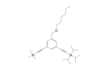 1-Hexyloxymethyl-3-[(triisopropylsilanyl)-ethynyl]-5-trimethylsilanylethynyl-benzene