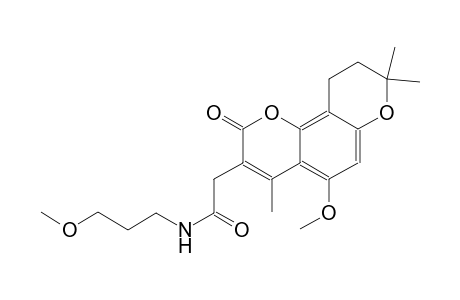 2-(5-methoxy-4,8,8-trimethyl-2-oxo-2,8,9,10-tetrahydropyrano[2,3-f]chromen-3-yl)-N-(3-methoxypropyl)acetamide