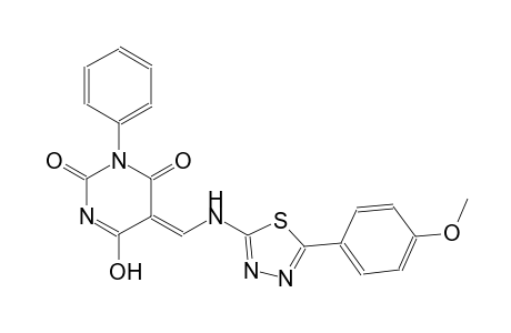 (5Z)-6-hydroxy-5-({[5-(4-methoxyphenyl)-1,3,4-thiadiazol-2-yl]amino}methylene)-3-phenyl-2,4(3H,5H)-pyrimidinedione