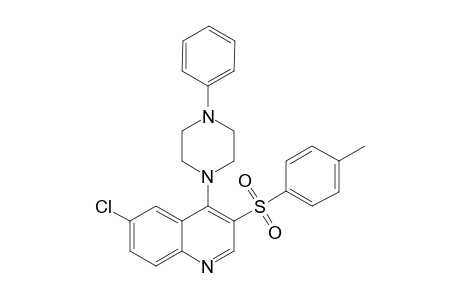 Quinoline, 6-chloro-3-[(4-methylphenyl)sulfonyl]-4-(4-phenyl-1-piperazinyl)-