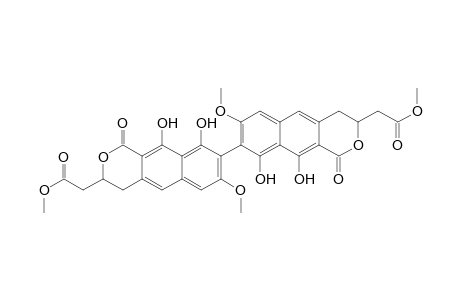 2-[8-[9,10-dihydroxy-1-keto-3-(2-keto-2-methoxy-ethyl)-7-methoxy-3,4-dihydrobenz[g]isochromen-8-yl]-9,10-dihydroxy-1-keto-7-methoxy-3,4-dihydrobenz[g]isochromen-3-yl]acetic acid methyl ester