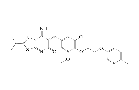 (6Z)-6-{3-chloro-5-methoxy-4-[2-(4-methylphenoxy)ethoxy]benzylidene}-5-imino-2-isopropyl-5,6-dihydro-7H-[1,3,4]thiadiazolo[3,2-a]pyrimidin-7-one