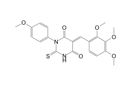 4,6(1H,5H)-pyrimidinedione, dihydro-1-(4-methoxyphenyl)-2-thioxo-5-[(2,3,4-trimethoxyphenyl)methylene]-, (5E)-