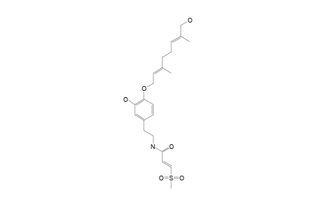 SAKERINOL-A;(E)-3-(METHYLSULFONYL)-PROPENOIC-ACID-(2E,6E)-3-HYDROXY-4-(8-HYDROXY-3,7-DIMETHYL-2,6-OCTADIENYLOXY)-PHENETHYL-AMIDE