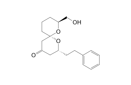 (2R,6R,8S)-8-((Hydroxy)methyl)-2-(2-(phenyl)ethyl)-1,7-dioxaspiro[5.5]undecan-4-one