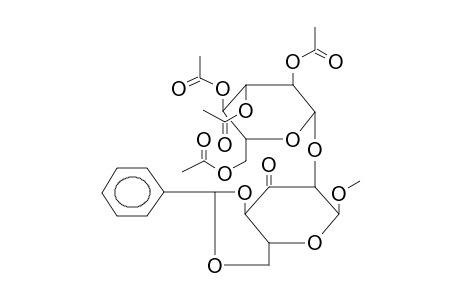METHYL 4,6-O-BENZYLIDENE-2-O-(2,3,4,6-TETRA-O-ACETYL-BETA-D-GLUCOPYRANOSYL)-ALPHA-D-RIBO-HEXAPYRANOSYL-3-ULOSIDE