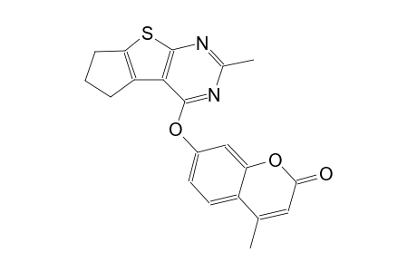2H-1-benzopyran-2-one, 7-[(6,7-dihydro-2-methyl-5H-cyclopenta[4,5]thieno[2,3-d]pyrimidin-4-yl)oxy]-4-methyl-