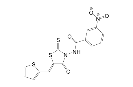 3-nitro-N-[(5Z)-4-oxo-5-(2-thienylmethylene)-2-thioxo-1,3-thiazolidin-3-yl]benzamide