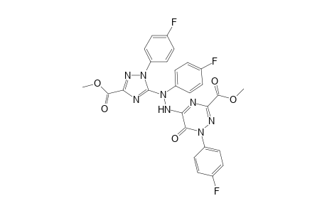 Methyl 1-(4-fluorophenyl)-5-(2-(4-fluorophenyl)-2-(1-(4-fluorophenyl)-3-(methoxycarbonyl)-1H-1,2,4-triazol-5-yl)hydrazinyl)-6-oxo-1,6-dihydro-1,2,4-triazine-3-carboxylate