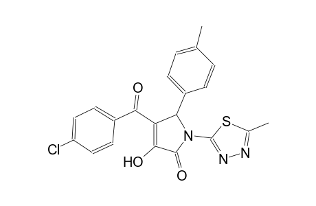 2H-pyrrol-2-one, 4-(4-chlorobenzoyl)-1,5-dihydro-3-hydroxy-5-(4-methylphenyl)-1-(5-methyl-1,3,4-thiadiazol-2-yl)-