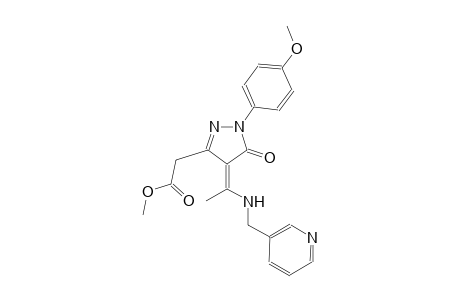 1H-pyrazole-3-acetic acid, 4,5-dihydro-1-(4-methoxyphenyl)-5-oxo-4-[1-[(3-pyridinylmethyl)amino]ethylidene]-, methyl ester, (4Z)-