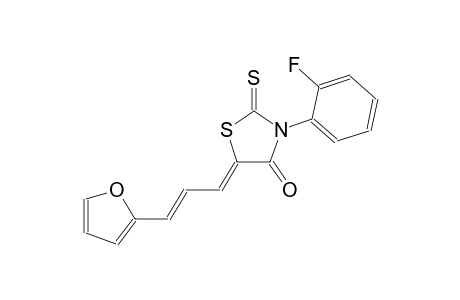 (5Z)-3-(2-fluorophenyl)-5-[(2E)-3-(2-furyl)-2-propenylidene]-2-thioxo-1,3-thiazolidin-4-one