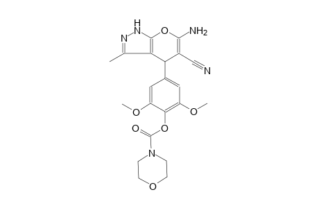 4-(6-amino-5-cyano-3-methyl-1,4-dihydropyrano[2,3-c]pyrazol-4-yl)-2,6-dimethoxyphenyl 4-morpholinecarboxylate