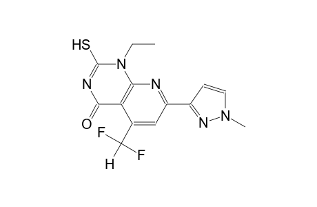 pyrido[2,3-d]pyrimidin-4(1H)-one, 5-(difluoromethyl)-1-ethyl-2-mercapto-7-(1-methyl-1H-pyrazol-3-yl)-