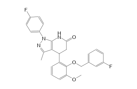 6H-pyrazolo[3,4-b]pyridin-6-one, 1-(4-fluorophenyl)-4-[2-[(3-fluorophenyl)methoxy]-3-methoxyphenyl]-1,4,5,7-tetrahydro-3-methyl-