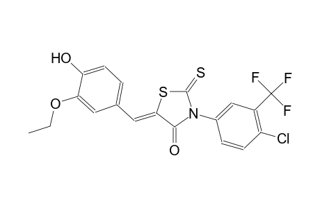 (5Z)-3-[4-chloro-3-(trifluoromethyl)phenyl]-5-(3-ethoxy-4-hydroxybenzylidene)-2-thioxo-1,3-thiazolidin-4-one