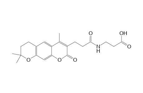 3-(3-(4,8,8-trimethyl-2-oxo-2,6,7,8-tetrahydropyrano[3,2-g]chromen-3-yl)propanamido)propanoic acid