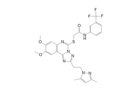 2-({2-[2-(3,5-dimethyl-1H-pyrazol-1-yl)ethyl]-8,9-dimethoxy[1,2,4]triazolo[1,5-c]quinazolin-5-yl}sulfanyl)-N-[3-