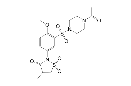 3-isothiazolidinone, 2-[3-[(4-acetyl-1-piperazinyl)sulfonyl]-4-methoxyphenyl]-4-methyl-, 1,1-dioxide